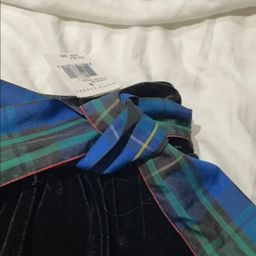 Ralph Lauren 18m black velvet skirt with plaid bow